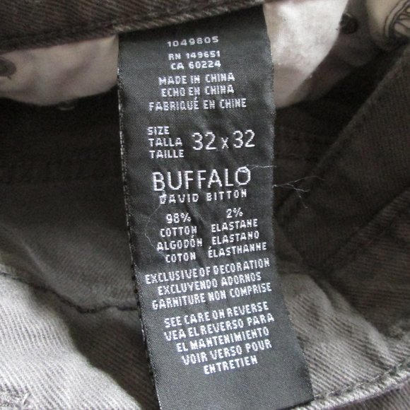 BUFFALO DAVID BRITTON SAM-X Mens Grey Slim Straight Stretch Jeans Pre-ow… - Picture 5 of 7